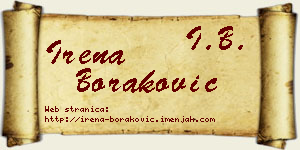 Irena Boraković vizit kartica